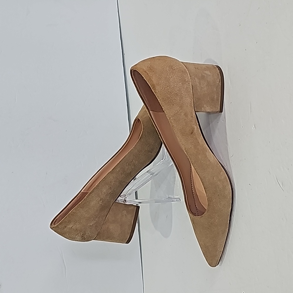 J. Crew Tan Suede Block Heel Pumps